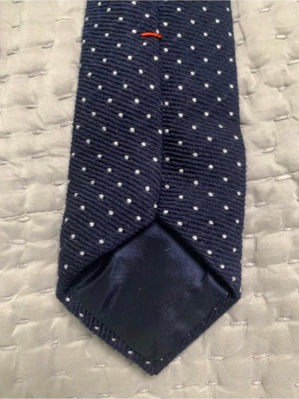 J. Crew Navy Tie with Small White Dot Pattern